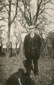 Ferdinand Kaes standing in a field